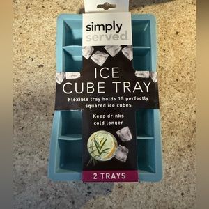 Light blue pack of two rubber ice trays